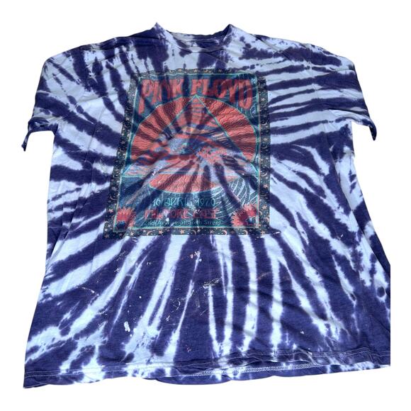 Pink Floyd Purple Lightning Tie Dye Graphic T Shirt Womens Size 2X - Picture 7 of 7